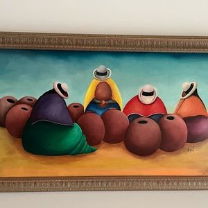 Original South American oil painting signed by the artist